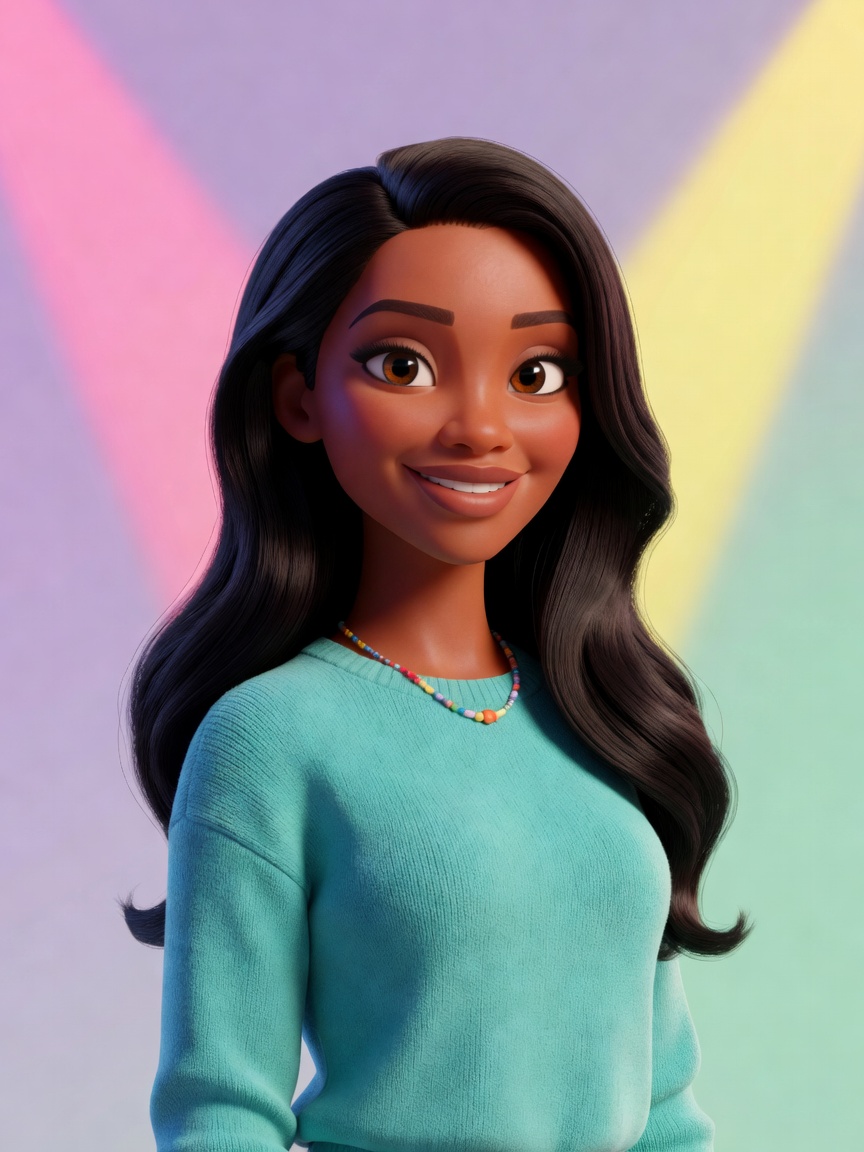 Black Angelika cartoon character portrait