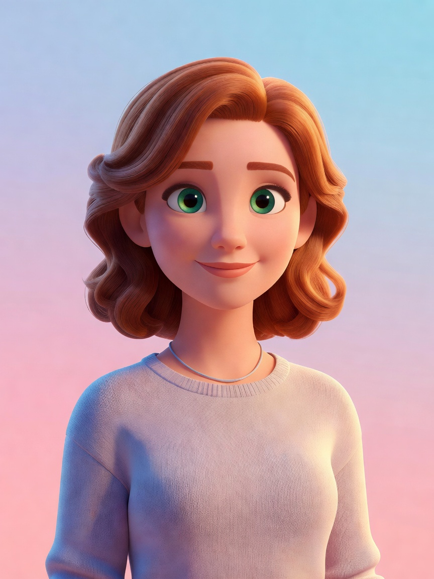 Emily Grey cartoon character portrait