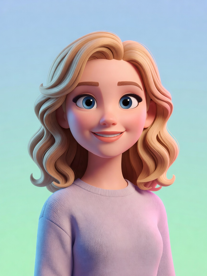 Gabbie Carter cartoon character portrait