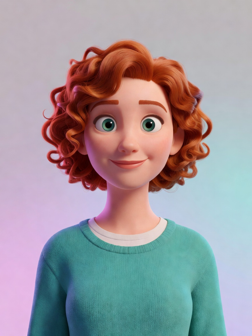 Izzy Bell cartoon character portrait