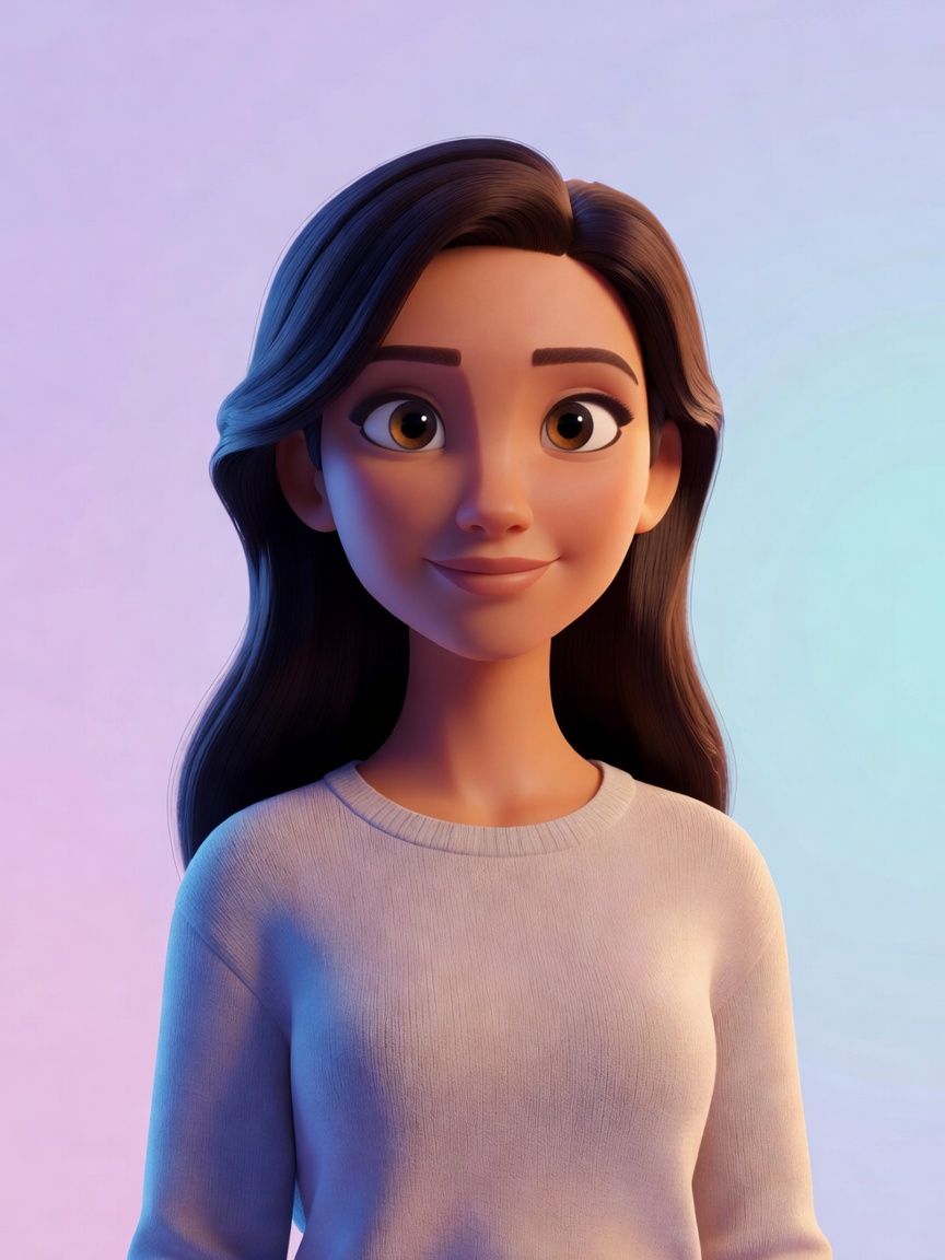 Jade Kush cartoon character portrait
