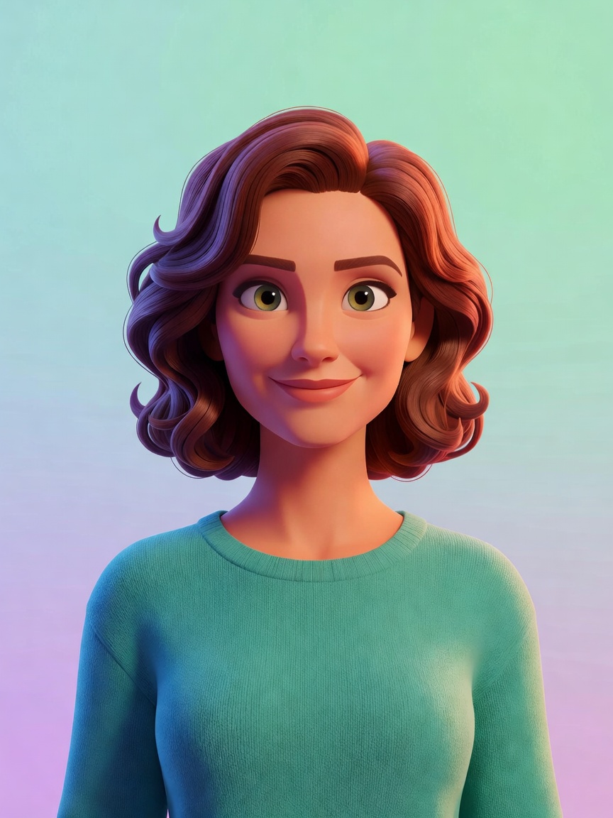 Megan Marx cartoon character portrait