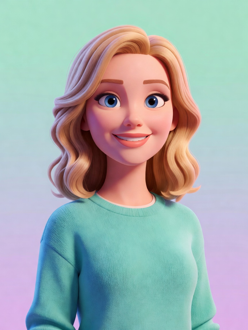 Megan Rain cartoon character portrait