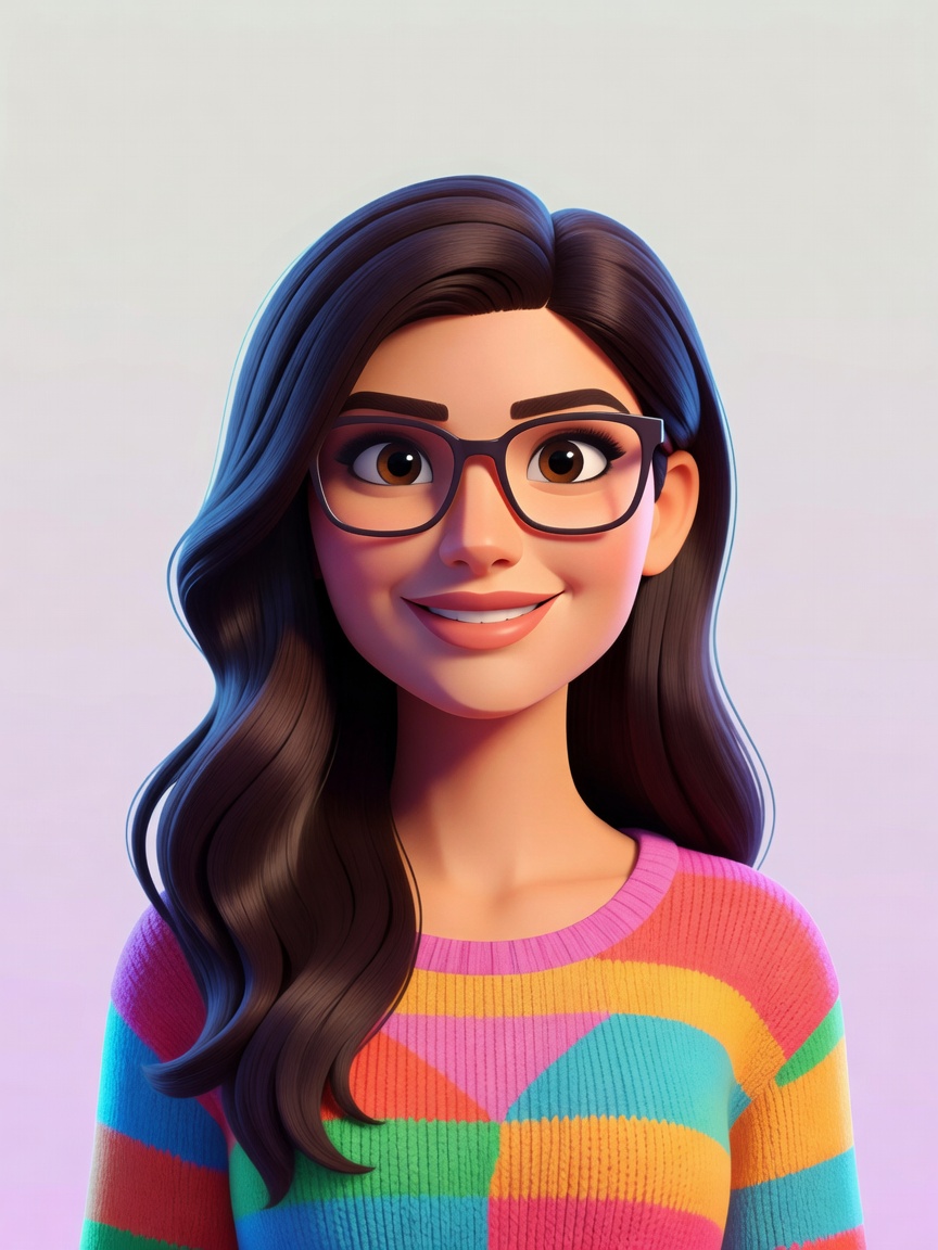 Mia Khalifa cartoon character portrait