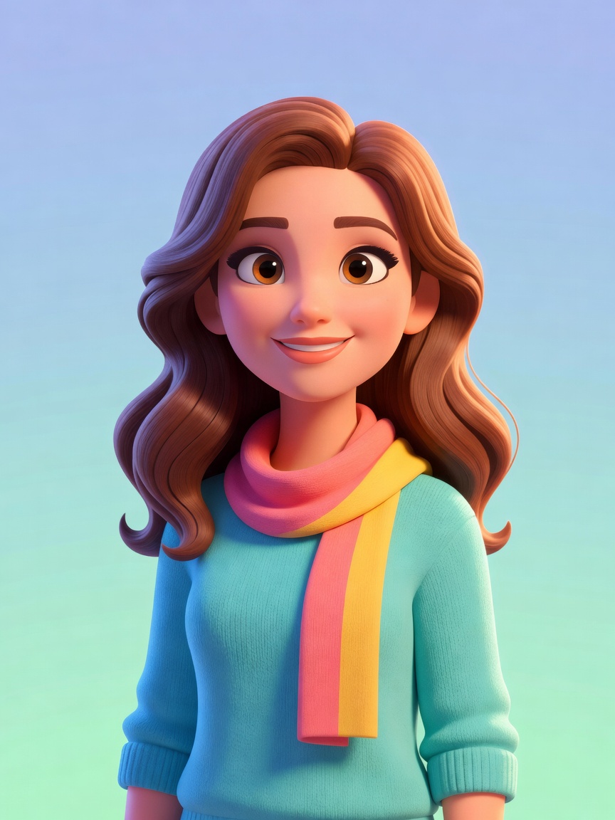 Sisi Rose cartoon character portrait