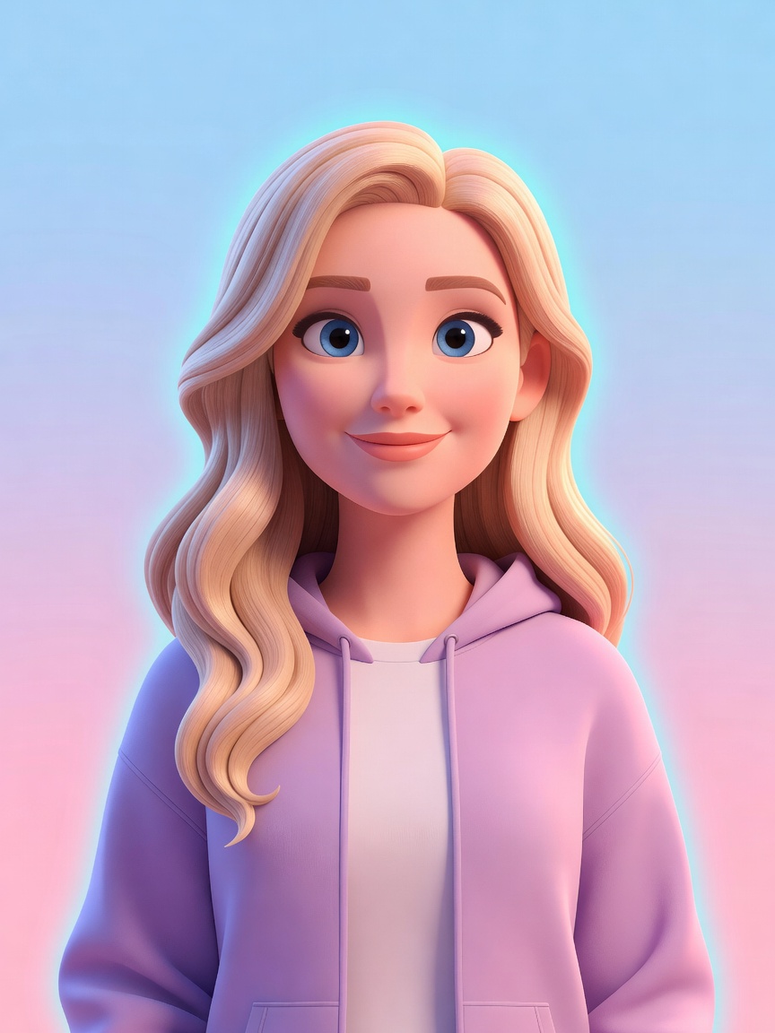 Sky Bri cartoon character portrait