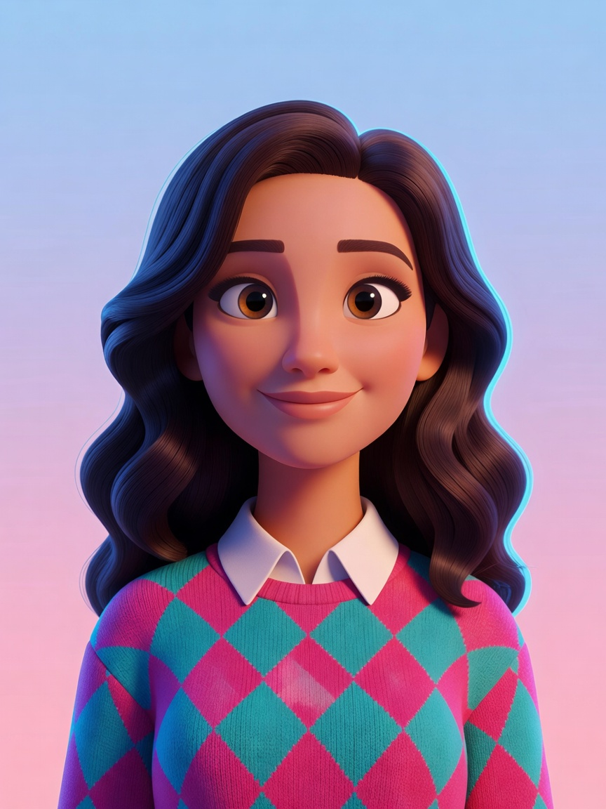 Stella Cox cartoon character portrait