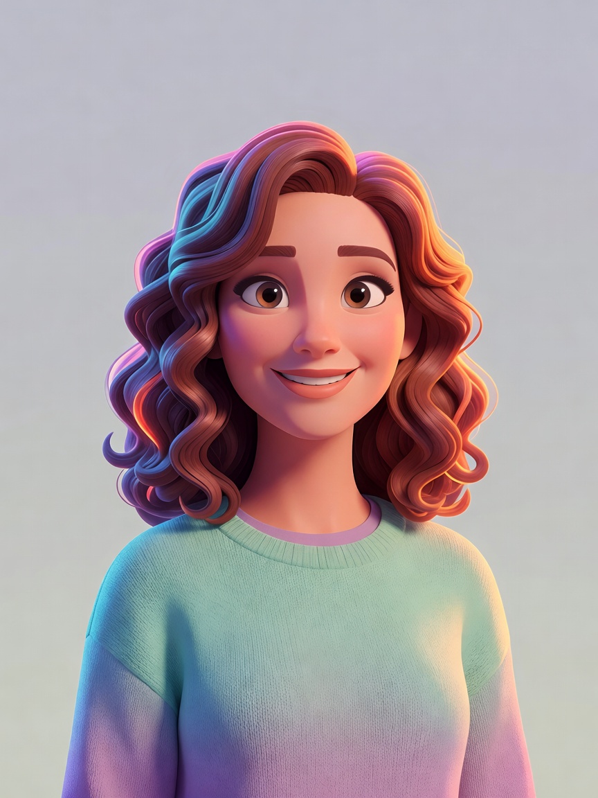 Sydney Cole cartoon character portrait