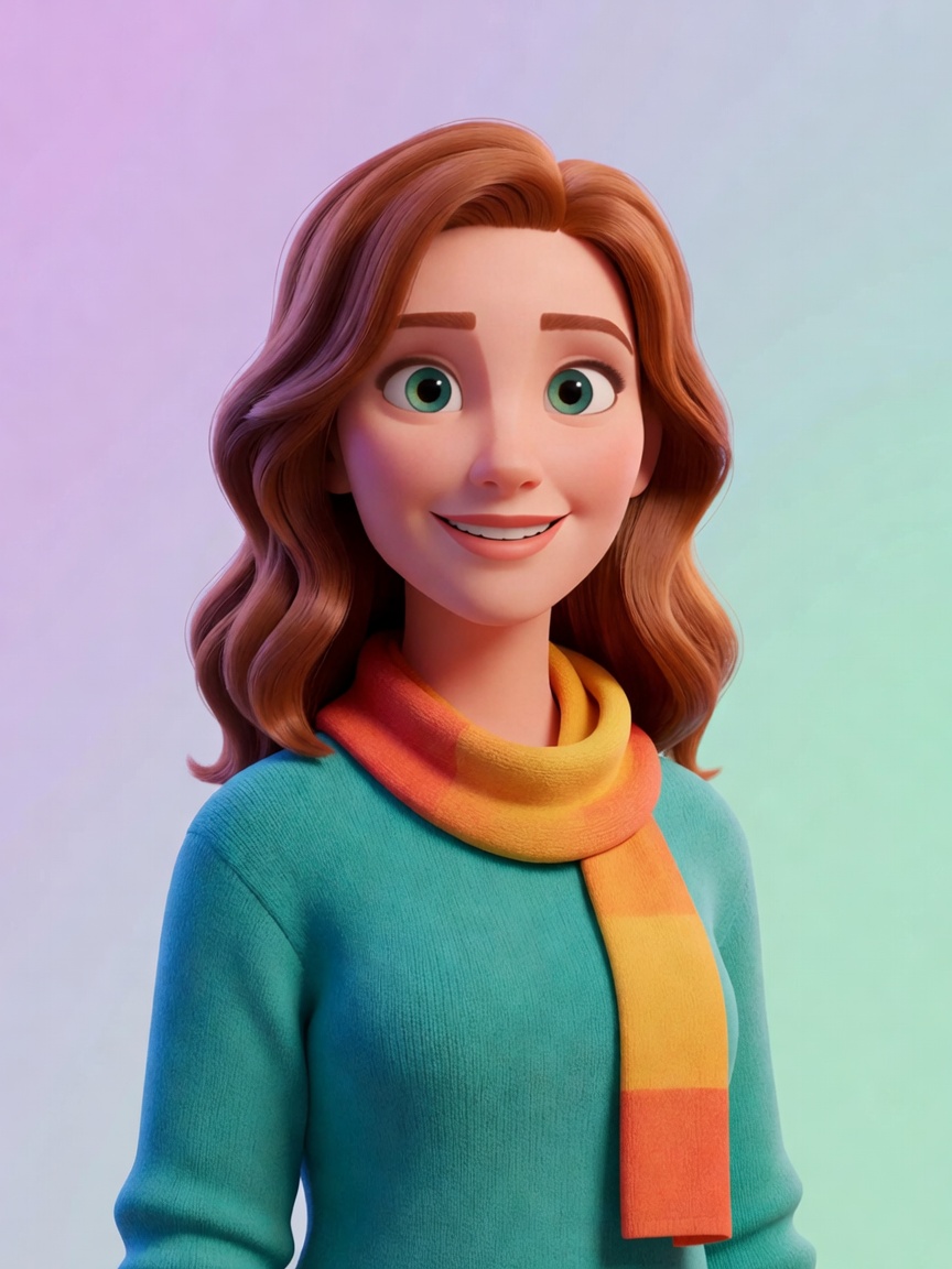 Willow Ryder cartoon character portrait